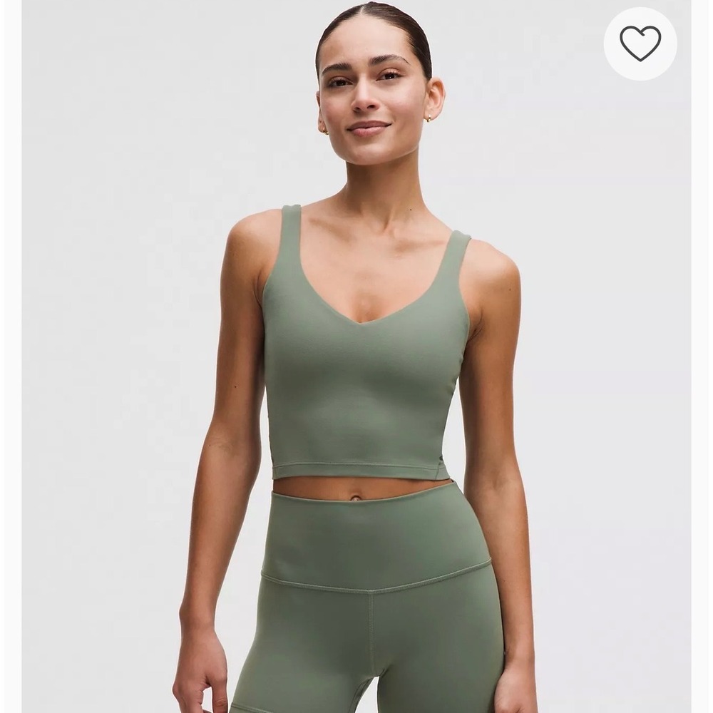 Lululemon Align Tank Crop Top Sage Green Coquette Athleisure Hiking Yoga 2